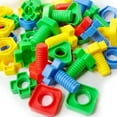 SANWOOD Nuts Bolts Toy 40Pcs/Set 3D Colorful Screw Nuts Bolts Building