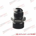 thumbnail image 1 of AN4/6/8/10/12 Male to 1/8" 1/4" 3/8" 1/2" 3/4" BSP BSPP Straight Adapter Aluminum Black/Blue~2137, 1 of 1