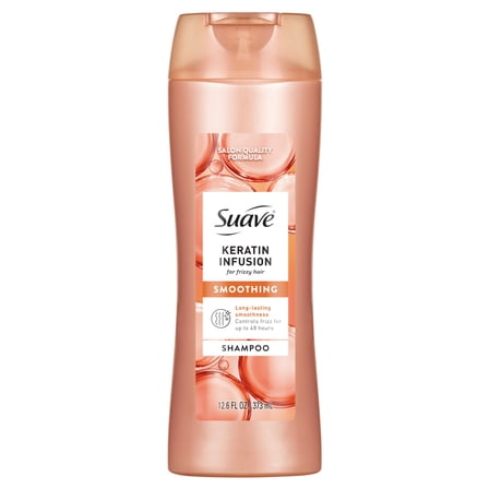 Suave Keratin Infusion Smoothing Shampoo For Frizzy Hair, 48HR Frizz Control, 12.6 FL OZ