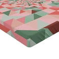thumbnail image 2 of Ambesonne Retro Fitted Sheet, Geometry Shapes Pastel, Queen Size, Green Pink Coral, 2 of 3