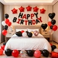 thumbnail image 2 of 43pcs Set 16-Inch Black and Red Birthday Letter Banner Balloon Kit, Red & Heart Theme for Valentine'S Day Couple Romantic Party Decorations, Wedding Anniversary Celebration Scene Decoration, 2 of 5