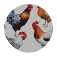 thumbnail image 2 of ONETECH  Tablecloth Round Tablecloths Watercolor Roosters hens Chicken for Circular Table Cover Washable Polyester for Buffet Table Parties Holiday Dinner Wedding, 2 of 7