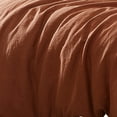 thumbnail image 3 of Edge 4 Piece Queen Size Duvet Comforter Set - Washed Linen - Rust Orange, 3 of 5
