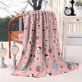 thumbnail image 2 of Pink Cow Milk Strawberry Pattern Blanket,Comfortable Soft Flannel Throw Blanket,All Season,Warm Lightweight Blankets for Sofa Bed Couch Living Room Chair,40"x50", 2 of 4