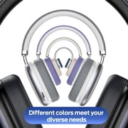 Bluetooth Headphones Over Ear, 65Hrs Playtime Wireless Headphones,Bass Boosted by 90%,Lightweight Headset with Deep Bass, Clear Call with 4 Noise Cancelling Mics,Low Latency for Travel Work Cellphone