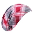 thumbnail image 3 of Turbante de satén de doble capa para la cabeza, gorro de dormir para la caída del cabello, gorro de quimioterapia Vino rojo, 3 of 8