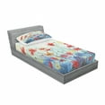 thumbnail image 3 of Ambesonne Flower Fitted Sheet & Pillow Sham Set, Composition of Plants, Full, Multicolor, 3 of 3