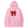 Women's Christmas Hoodie Light Bow Graphic Hooded Sweatshirts Long