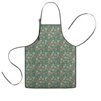 Green Christmas Floral Pattern Kids Aprons for Girls and Boys,Adjustable Neck Strap Toddler Aprons for Kids Cooking Baking