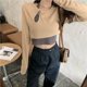 thumbnail image 5 of Tops femeninos tejidos 2024 Camisetas de crochet Camisetas negras Camisetas cortas para mujer Ropa de una pieza Primavera y otoño Alt 90s Vintage O, 5 of 5