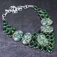 thumbnail image 2 of Natural Copper Amazonite,Diopside Gemstone 925 Sterling Silver Necklace 18", 2 of 2