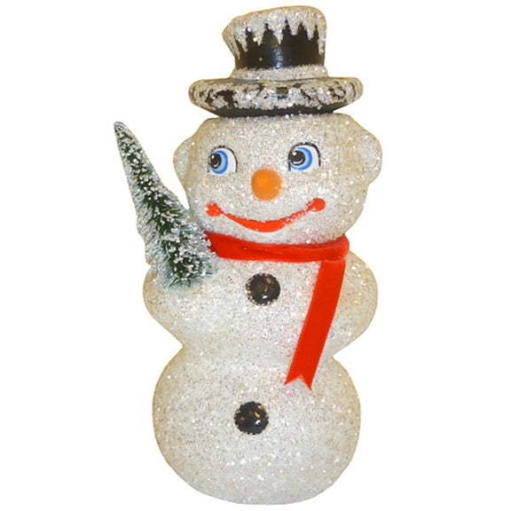 Alexander Taron 8" Vibrant Unique Medium Snowman Schaller Paper Mache Candy Container