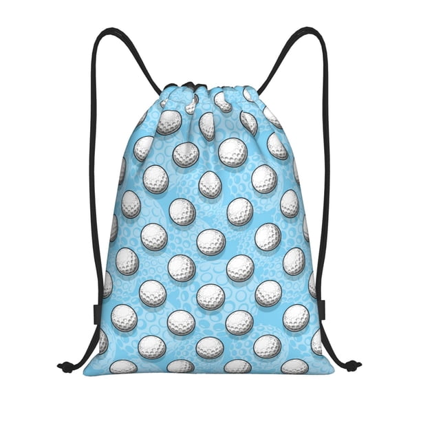 Fotbe Golf Balls 1 Bolsa Mochila con Cordón Estampada, Bolsa de Gimnasio Deportiva, Bolsa Cinch, Bolsa con Cordón para Hombres y Mujeres-Medium