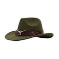 thumbnail image 4 of Sombrero de vaquero con cinturón de hebilla, sombrero de vaquera para hombres y mujeres, para actuaciones en escenarios y festivales. Verde, 4 of 9