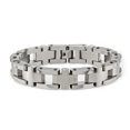 thumbnail image 3 of Diamond2Deal Stainless Steel Brushed and Polished Open Cross Link Bracelet for Men 8.5", 3 of 6