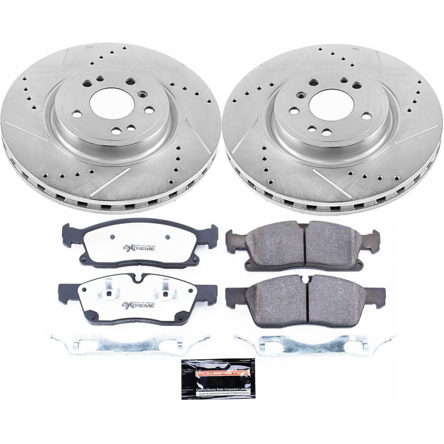 PowerStop Front Z36 Truck & Tow Carbon-Fiber Ceramic Brake Pad and Drilled and Slotted Rotor Kit Fits: MERCEDES-BENZ Select Models K6897-36