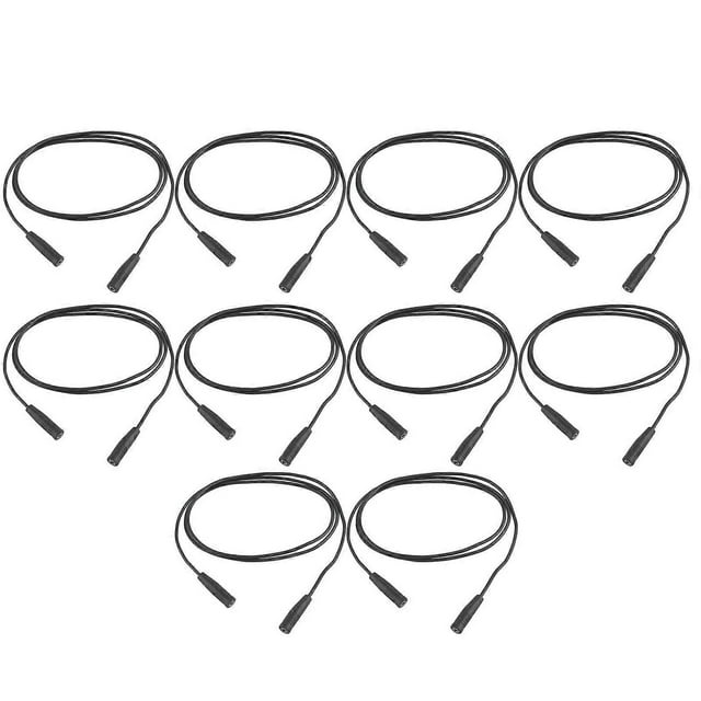 10 Sets 0.44mm2 Electrical Extension Test Lead Kit 2mm Female to Female Banana Socket J.70029 Black