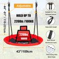 thumbnail image 3 of PRINIC 43" 700LBS Saucer Tree Swing for Kids, Waterproof Flying Saucer Swing with Swivel, Hanging Straps, Adjustable Ropes, Round Mat Spinner Swing for indoor/playground swing set, Red, 3 of 8