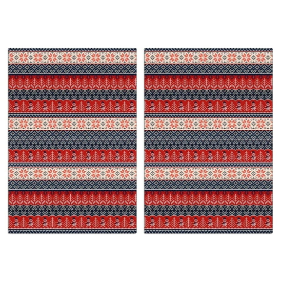 2 Pcs Funny Kitchen Towels,Red and Blue Christmas Knitted Pattern Microfiber Dish Towels,Kitchen Tea Towels,Kitchen Towel Set (18" X 26")