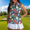 thumbnail image 3 of Jeiento Tropical Hibiscus Floral Matching Golf Shirts for Couples Men's Short Sleeve Golf Shirt Women's Sleeveless Tennis Tank Top Quick Dry Moisture Wicking Summer Couple Golf Outfit Activewear Set, 3 of 7