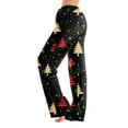 thumbnail image 2 of WTOBBY Women's Christmas Print Anime Pajama Pants, Casual Sleepwear with Drawstring Waist, Loose Fit for Yoga and Comfort, Festive Designs for Home Wear,Black L, 2 of 7