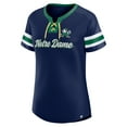 thumbnail image 2 of Women's Fanatics  Navy Notre Dame Fighting Irish Iconic Athena Lace-Up T-Shirt, 2 of 3
