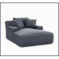thumbnail image 2 of Modern Oversized Soft Corduroy Chaise Lounge Chair – No Assembly Full Foam Comfort for Living Room & Bedroom, Grey, 2 of 9