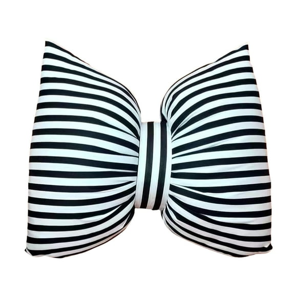 Pillow Product Category Handmade Striped Bow Pillow - Stylish Neck Support Cushion for Sofa Car and Home Washable and Comfortable End start# s#Product Category Pillow Product Title Handmade Striped