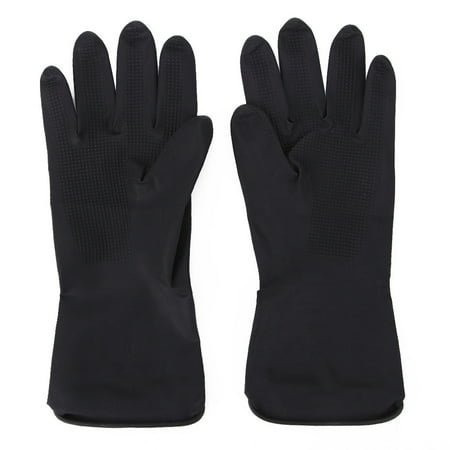 

Buodes Latex Gloves Black Gloves Black Rubber Latex Gloves Waterproof Salon Hair Color Gloves Thick Protective