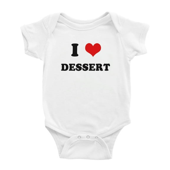 I Heart Dessert Love Food Funny Cute Baby Rompers Baby Clothes (White, 18-24 Months)