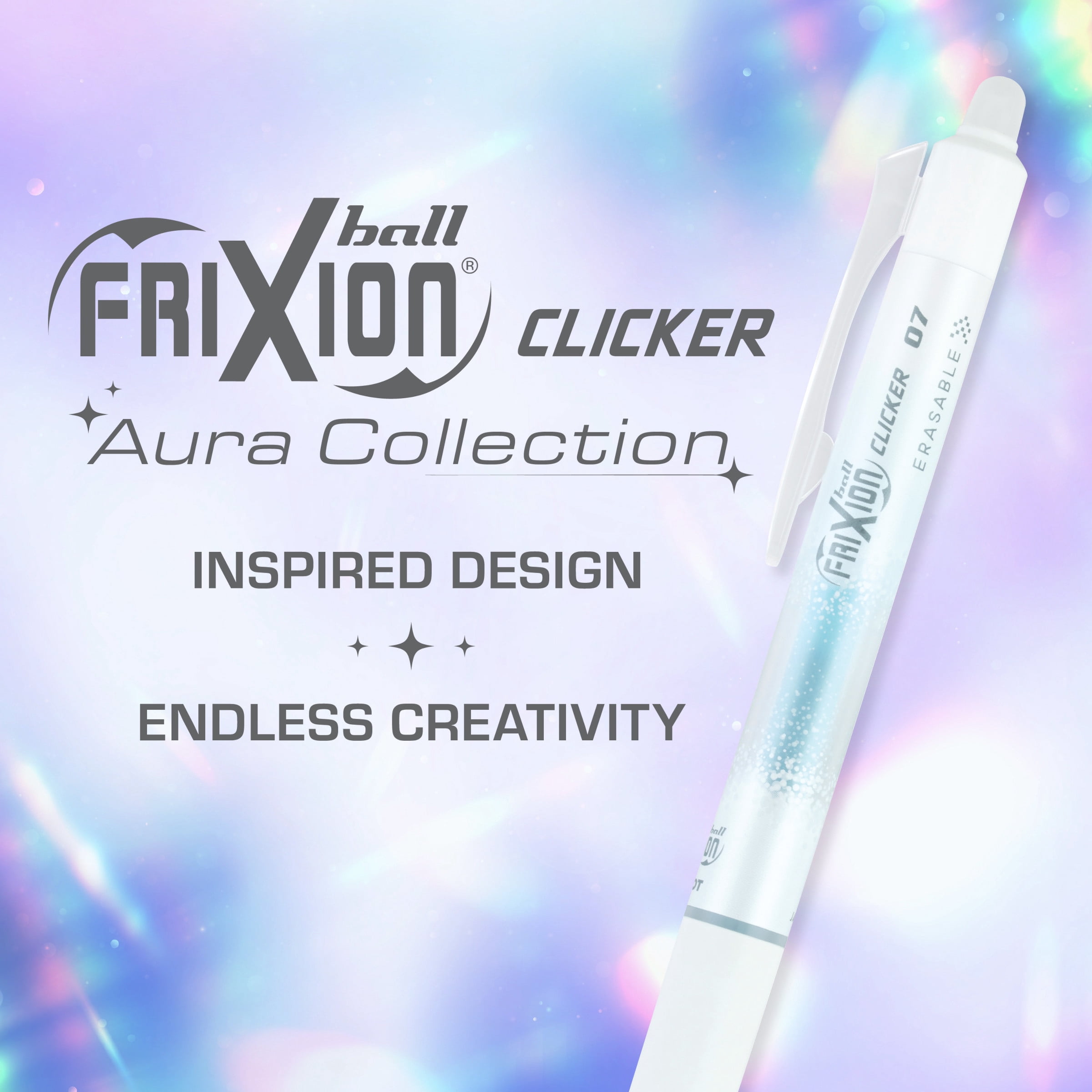 Pilot FriXion Aura Erasable Gel Ink Pens, Fine Point, 0.7mm, Assorted Ink 4 Count