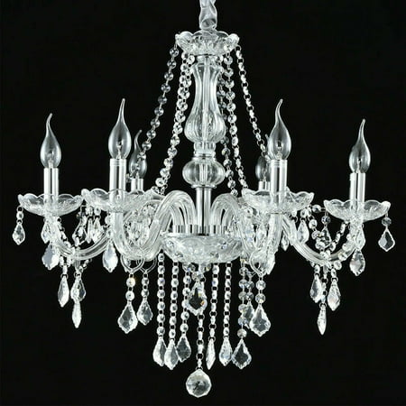 

ptxflj K9 Modern Crystal Chandelier Pendants 6 Lights Home Fixture Lighting Lamp Decor