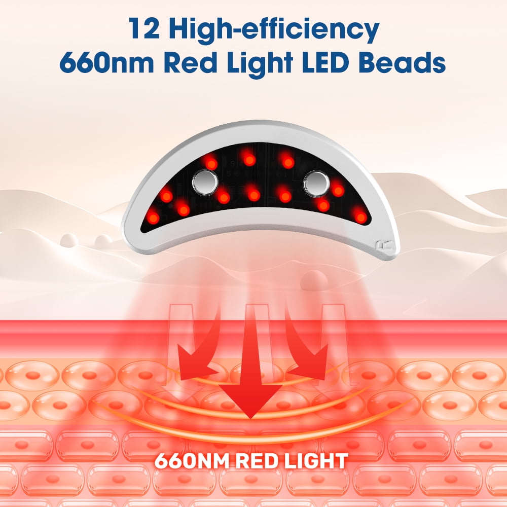 Electric Eye Massager with Red Light Therapy, Micro-Current Pulse Technology, Reduce Puffiness and Dark Circles, Portable Eye Care Device with Type-C Charging (White)