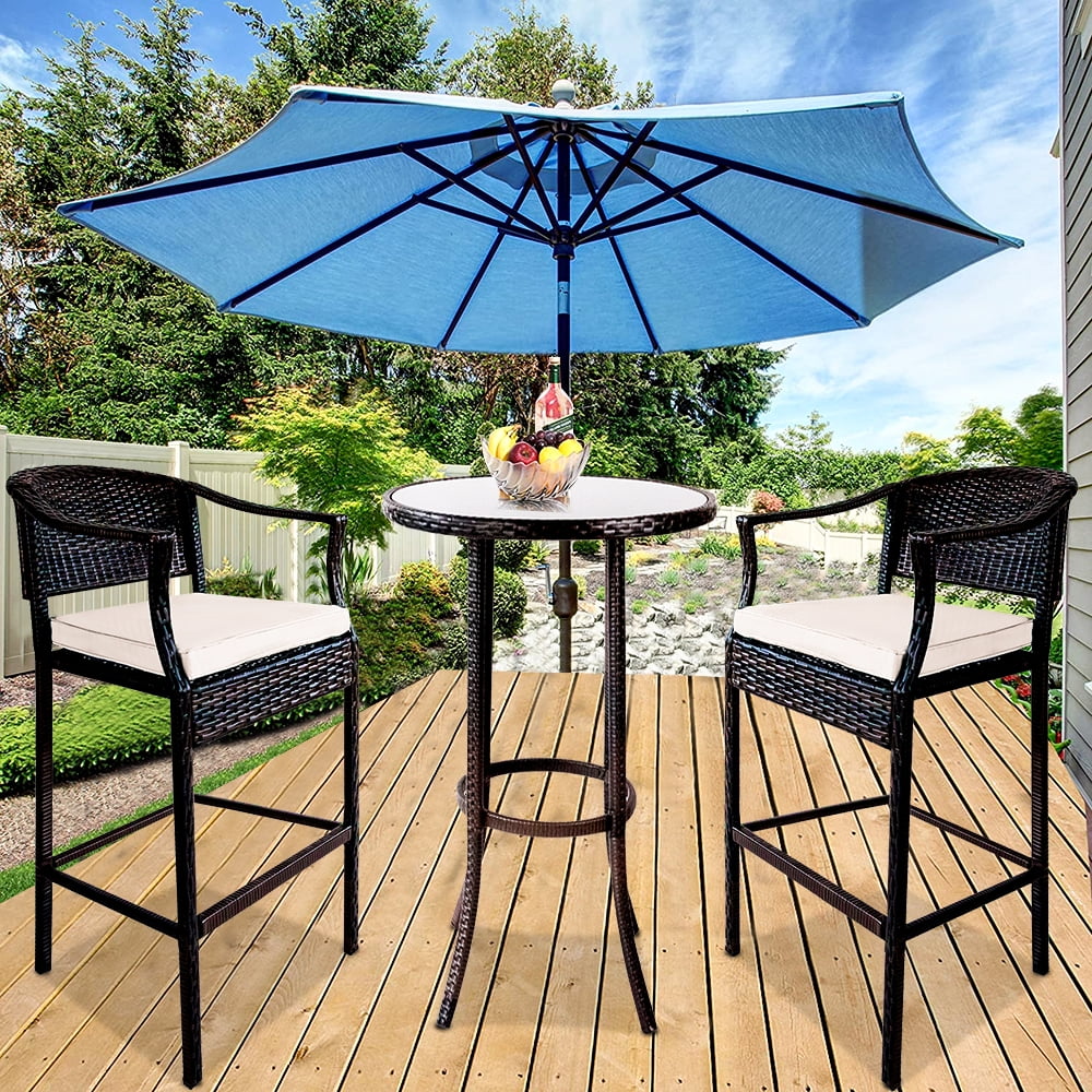Outdoor High Top Table and Chair, Patio Furniture High Top Table Set