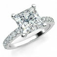 thumbnail image 2 of HeartsAndYou 2.5ct Princess Cut Moissanite Shoulder Engagement Ring for Women 18k White Gold over Silver, 2 of 6
