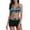 Blue Black Stripe, variant on Two Piece Push Up Swimsuits for Women High Waisted Tummy Control Sporty Bikini Sets Sunflower M
