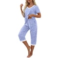 thumbnail image 2 of MINTREUS Women's Pajama Sets Short Sleeve Shirt and Capri Soft Pajama Sets with Pockets S-4XL, 2 of 6