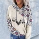 thumbnail image 2 of Sudadera con estampado geométrico para mujer Costura con capucha Impreso Tops sueltos Blusa Pompotops  gfhjh12741, 2 of 6