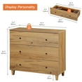 thumbnail image 2 of WAMPAT Large 3-Drawer Nightstand, 36" Wide Wooden Bedside Table with Deep Storage, Modern Oversized End Table for Bedroom, Dark Brown Wood, 2 of 7