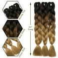 thumbnail image 4 of (3 pcs)Fashion Womens Gradient Long Braid, Jumbo Braiding Hair Extensions High Temperature Synthetic Ombre Twist Colored Hair, 4 of 5