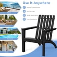 thumbnail image 6 of Patiojoy 3PCS Patio Adirondack Chair Side Table Set Solid Wood Garden Deck Bistro Set Classic Furniture Chair Set Black, 6 of 10