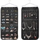 thumbnail image 1 of Organizador de joyas para colgar, 40 bolsillos de doble cara y 20 ganchos y bucles de cinta mágica, organizador de joyas (negro), 1 of 5