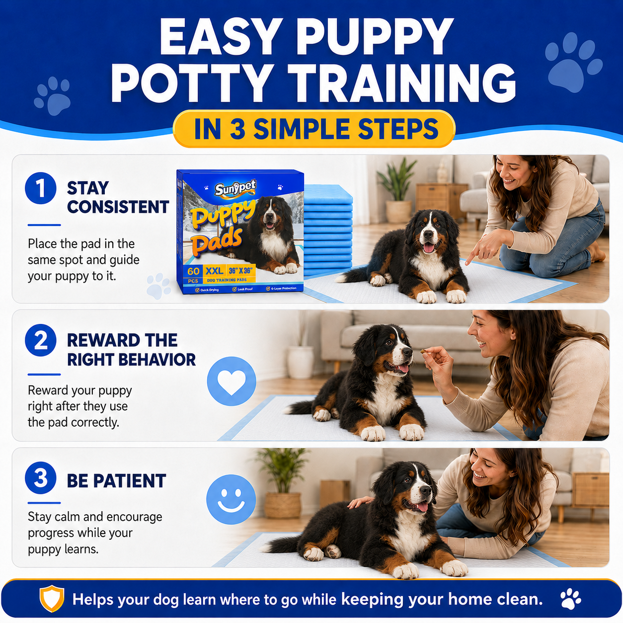 Sunypet Puppy Pads, XXL 36x36 Inches, 60 Count photo 6