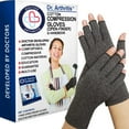 thumbnail image 1 of Doctor Developed Arthritis Compression Gloves for Women and Men - fingerless compression gloves for Raynaud‘s, Arthritis, Rheumatoid arthritis & Carpal Tunnel (XS, Grey), 1 of 8