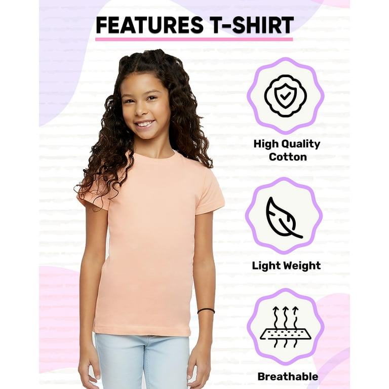 Marky G Apparel Girls' Short-Sleeve Crew Neck Slim-Fit T-Shirts