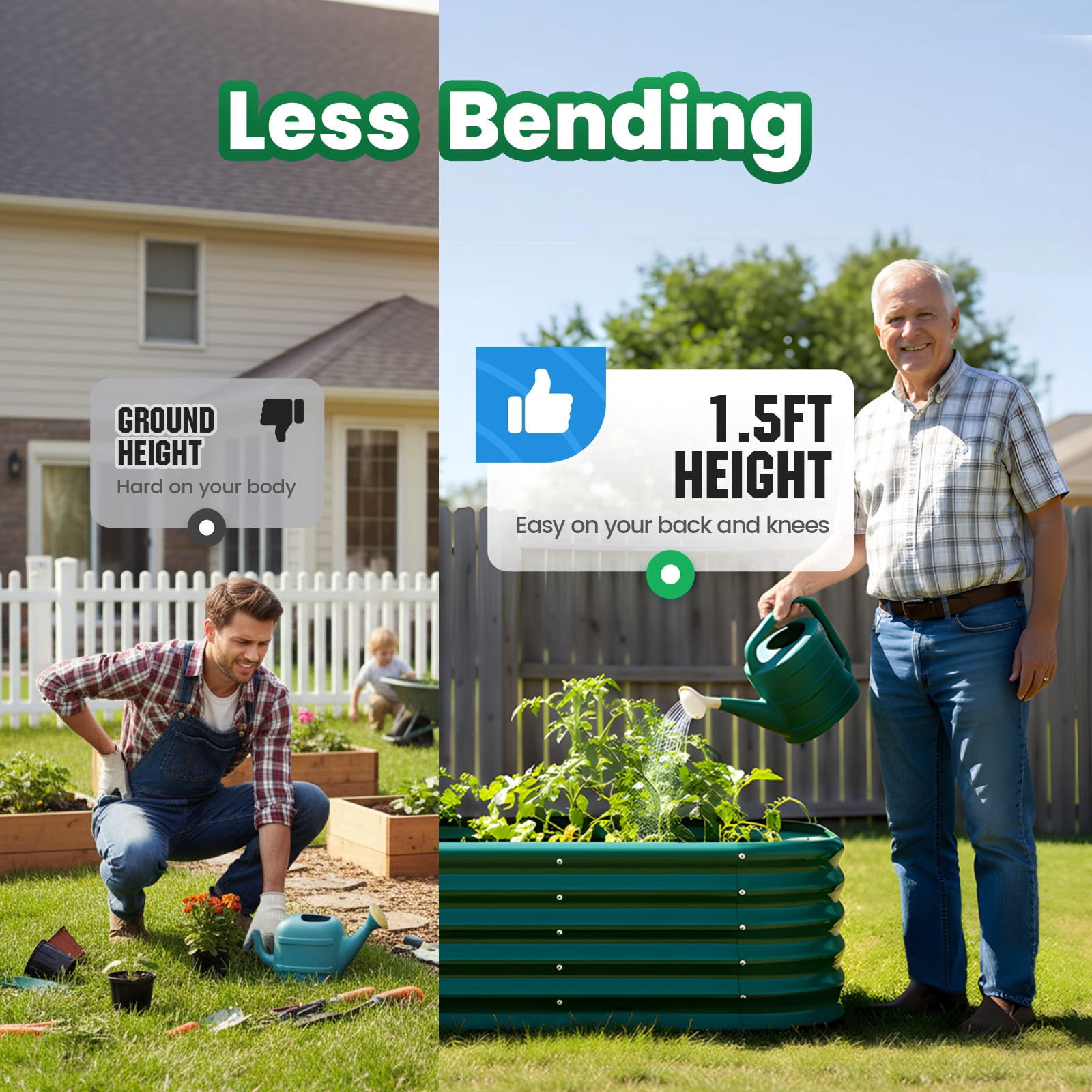 Quictent Galvanized Tall Raised Garden Bed Kit, 6x3x1.5 ft Oval Large Planting Box Rubber Strip Edging, for Vegetables Outdoor Double Strengthened by Vertical Bar and Crossbar with Liner (Dark Green)