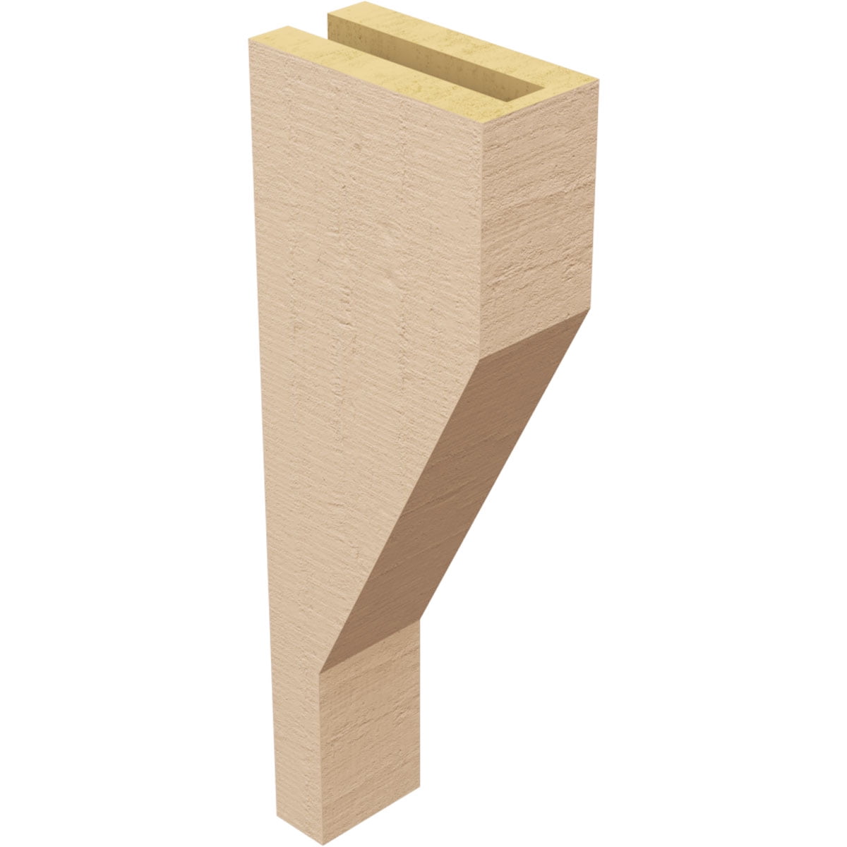 3"W x 6"D x 18"H Thin Clemmons Rough Cedar Woodgrain TimberThane Corbel, Primed Tan