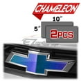 thumbnail image 2 of 2Pcs 5"x10" Chevy Emblem Bowtie Chameleon High Gloss Metallic Purple Teal Vinyl Wrap Sticker Decal Film Overlay Sheet, 2 of 8