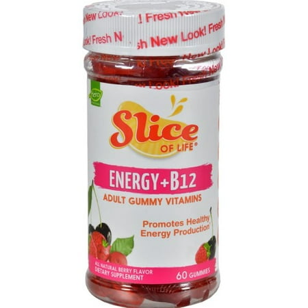 Slice Of Life Adult Gummies Energy + B12 Hero Nutritional 60 Chewable