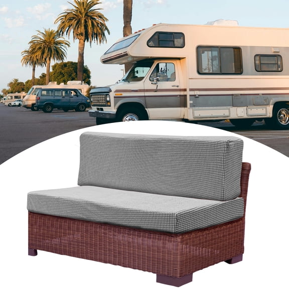 Camper Cushion Cover Non-Slip RV Dinette Seat Cover for Camper Sofa Bench Polyester Light Gray 1 Set